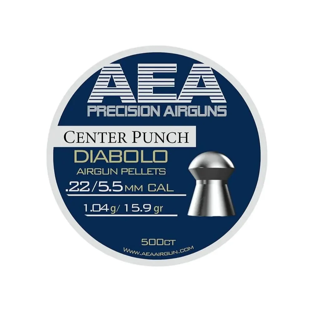 AEA Center Punch Pellets 5.5mm / .22 – 15.9gr Domed Heavy Pellets (500 pcs)