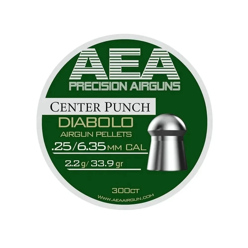 AEA Center Punch Pellets 6.35mm / .25 – 33.9gr Domed Heavy PCP (300 pcs)