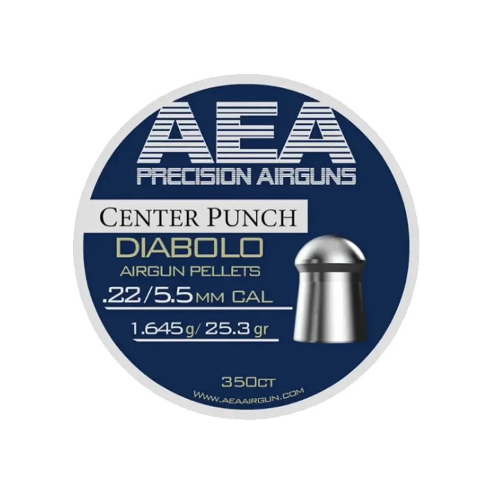 AEA Precision Center Punch Pellets 5.5mm / .22 25.3gr (350) – Heavy Domed PCP Pellets
