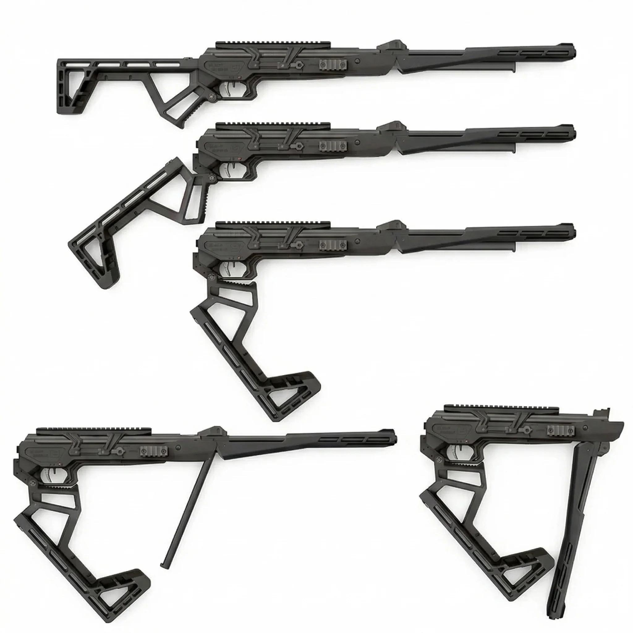 Black Bunker BM8 Foldable Survival Air Rifle - 5.5mm (.22) - Black - Image 4