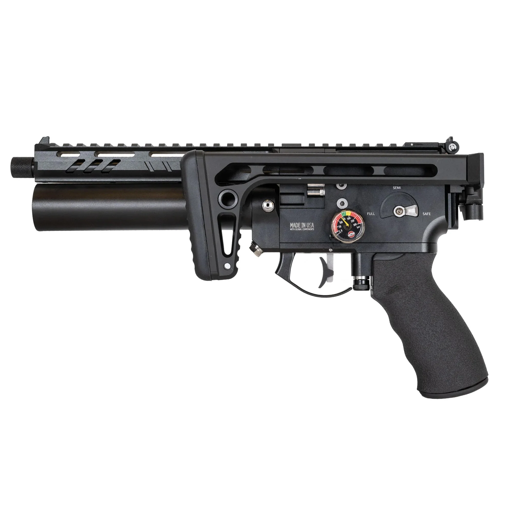 Western Airguns Mordax PCP Air Pistol 7.62mm (.30) – Semi & Full Auto Folding Stock - Image 3